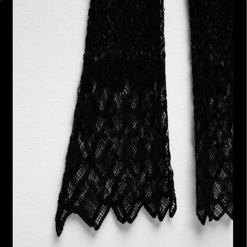 Zara crochet flared knit pants with tassels and beads - Picture 11 of 16